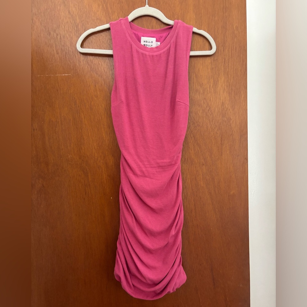 Hello Molly Pink Sleeveless Mini Dress